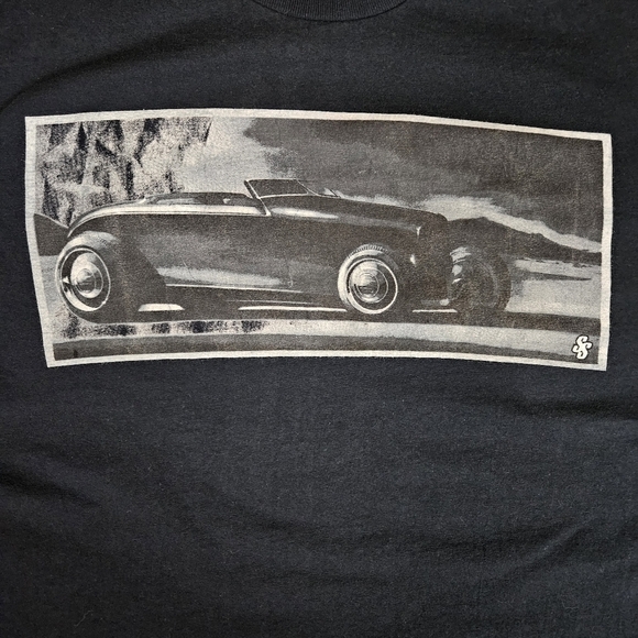 SS SEAN SMITH DESIGNS HOT ROD ART CAR TEE T SHIRT Mens L Black El Mirage Scta - Picture 2 of 7